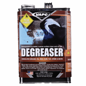 A gallon container of DEGREASER SOLVENT, a powerful and versatile liquid degreasing solution.