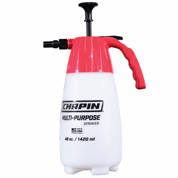 A 48-ounce Hand Held Sprayer with an adjustable nozzle, a versatile tool for HVAC contractors and multi-purpose use.