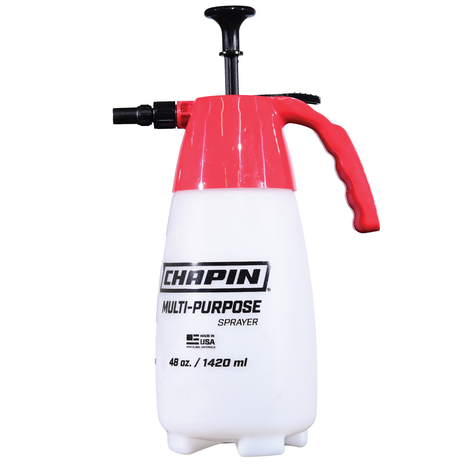 A 48-ounce Hand Held Sprayer with an adjustable nozzle, a versatile tool for HVAC contractors and multi-purpose use.