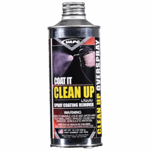 A can of Coat It Blue Clean Up Liquid, a fast-acting, spray-on remover for HVAC corrosion protection coatings.