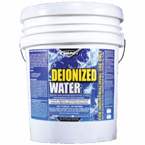 A 5-gallon bucket of industrial-grade deionized water for HVAC and closed-loop system protection
