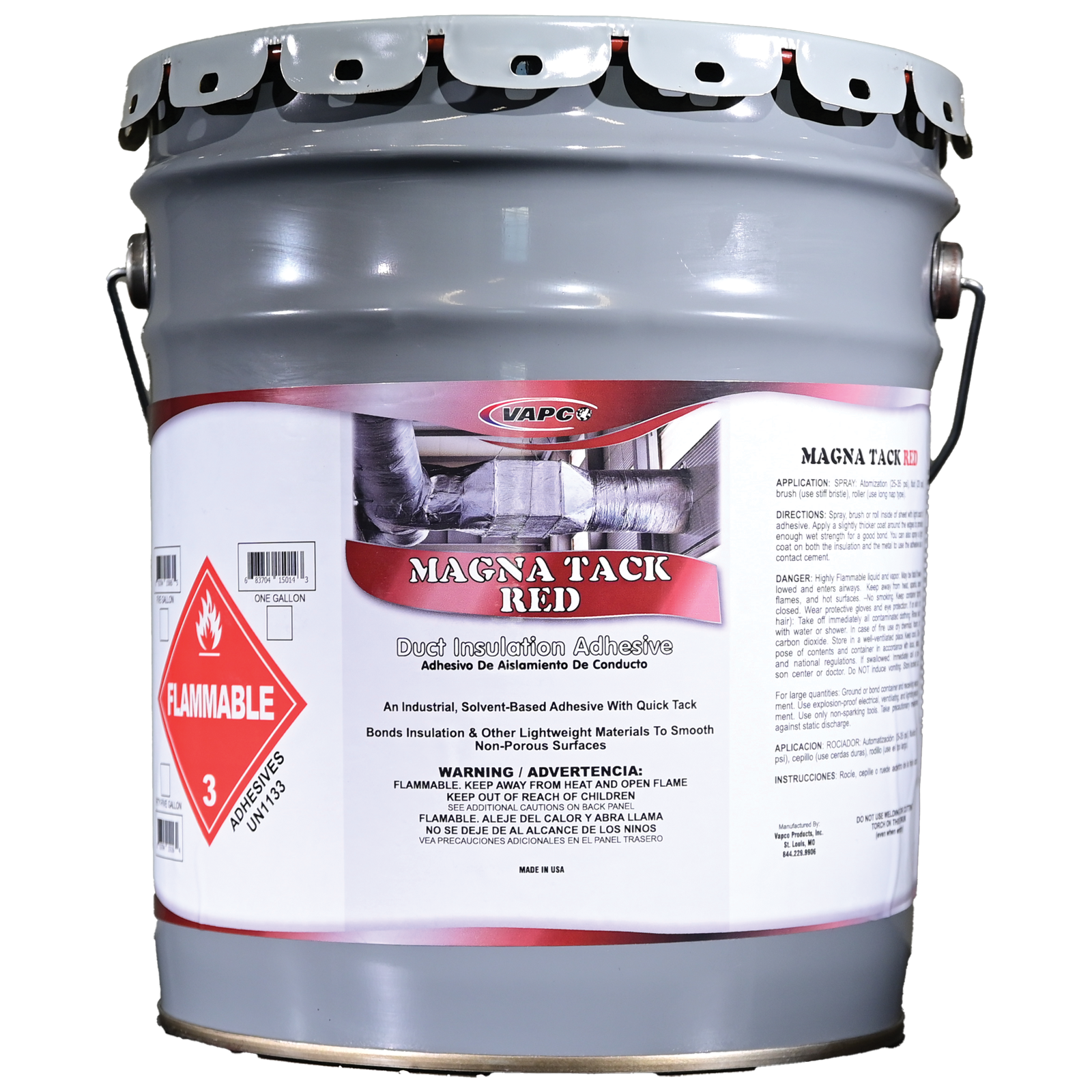 Magna Tack Red MR high-strength adhesive in a bulk container