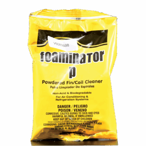 An 8 oz bag of FOAMINATOR POWDERED, a non-acid coil cleaner that creates heavy foaming action.