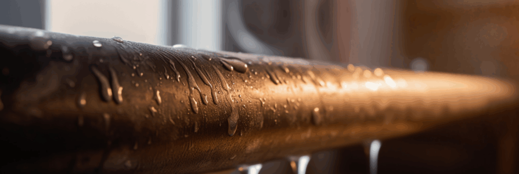 Condensation on Cold Pipe Leading to Dripping - foam tape could fix that.