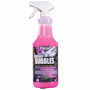 A quart bottle of REGULAR BUBBLES, a reliable leak detection solution for use in temperatures above 32°F.