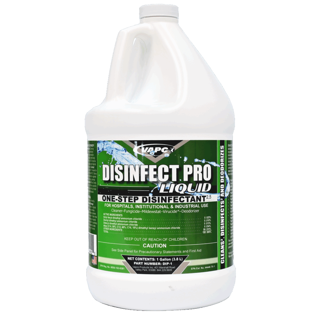 A gallon jug of Disinfect Pro Liquid, ideal for large-scale HVAC disinfection jobs.