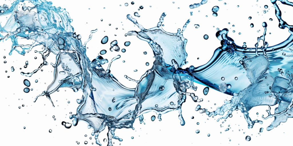 An image of splashing propylene glycol, representing the key topic of the article, Glycol for Pros.