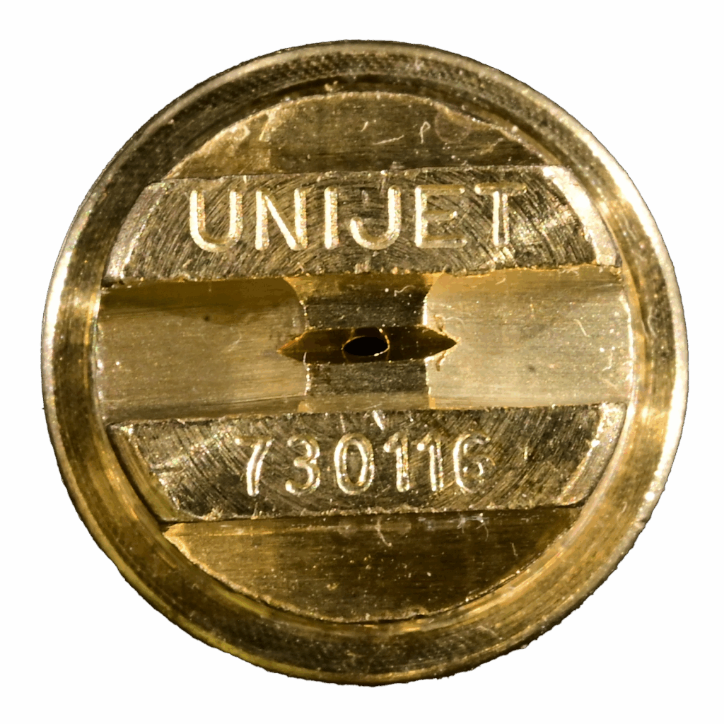 Close-up image of the Vapco Spray Tip #730116, recommended for use with Mean Green Long Tack to achieve the ideal pattern for extended HVAC adhesive repositioning time.