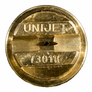 Close-up image of the Vapco Spray Tip #730116, recommended for use with Mean Green Long Tack to achieve the ideal pattern for extended HVAC adhesive repositioning time.