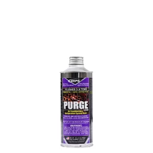 A bottle of PURGE LINE SET FLUSH 16OZ LIQUID, a solvent for cleaning HVAC and refrigeration line sets.