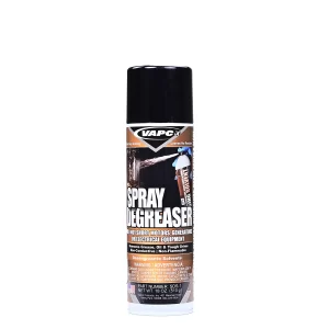 An aerosol can of SPRAY DEGREASER, a heavy-duty, non-corrosive cleaning solution.