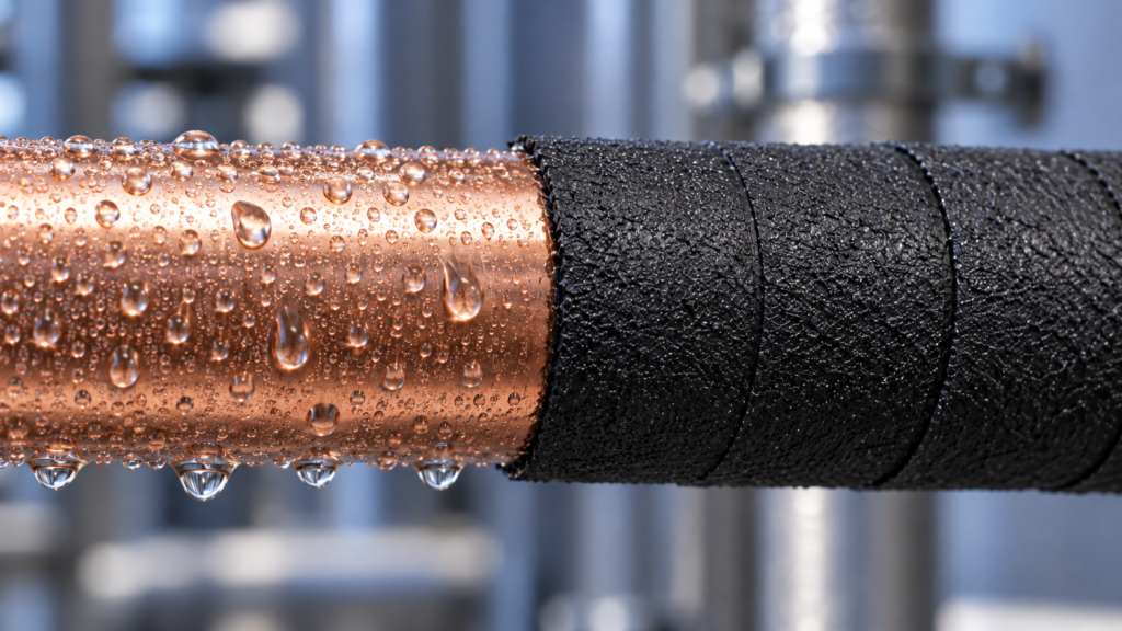 cork Tape Wrapped Around Copper Pipe